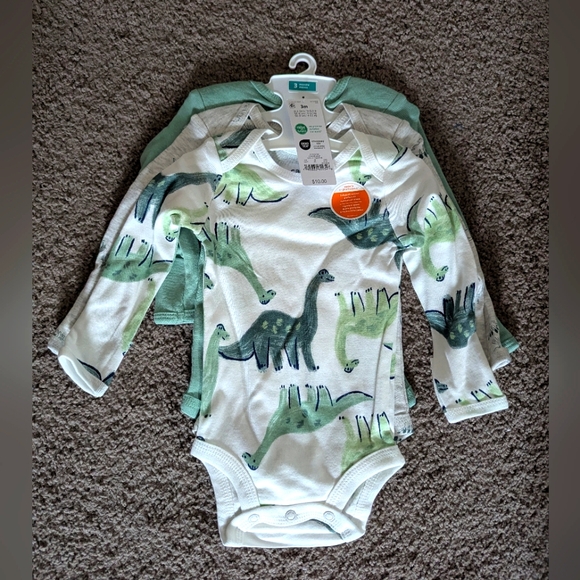Onesies Dinosaur Print 2 Sets Of 3 - Picture 2 of 10